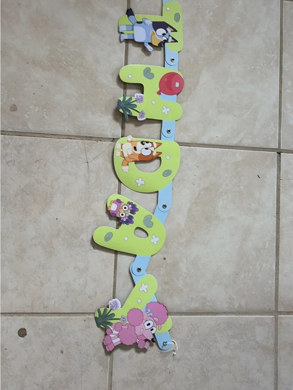 Long Bluey happy birthday banner - used once